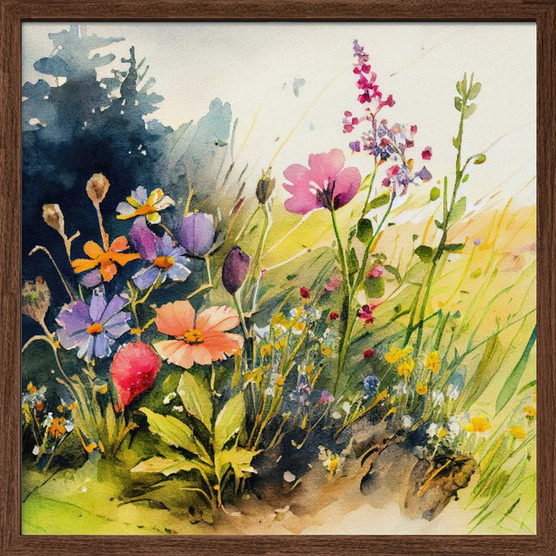 Idyllic Meadow (4) - Square Stretched Canvas, Poster or Fine Art Print I Heart Wall Art