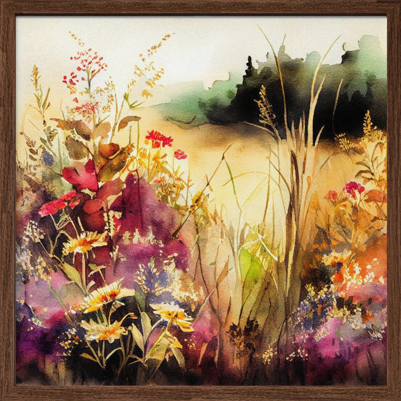 Idyllic Meadow (7) - Square Stretched Canvas, Poster or Fine Art Print I Heart Wall Art