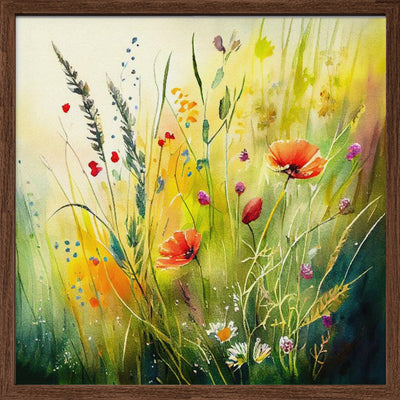 Idyllic Meadow (8) - Square Stretched Canvas, Poster or Fine Art Print I Heart Wall Art