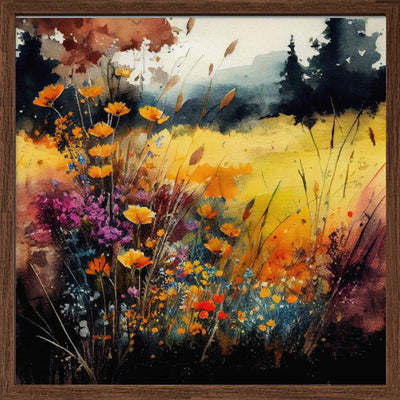 Idyllic Meadow (12) - Square Stretched Canvas, Poster or Fine Art Print I Heart Wall Art