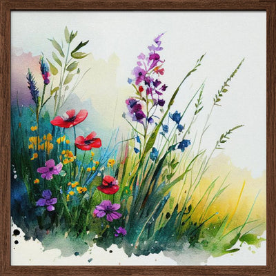 Meadow Nature Art (8) - Square Stretched Canvas, Poster or Fine Art Print I Heart Wall Art