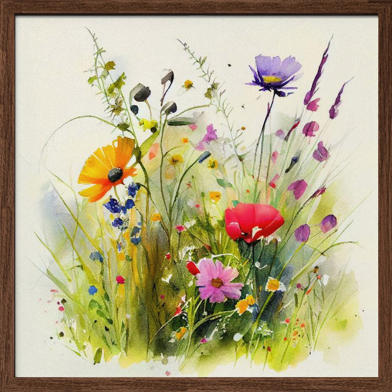 Meadow Nature Art (10) - Square Stretched Canvas, Poster or Fine Art Print I Heart Wall Art