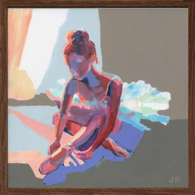 Ballerina Sitting - Square Stretched Canvas, Poster or Fine Art Print I Heart Wall Art