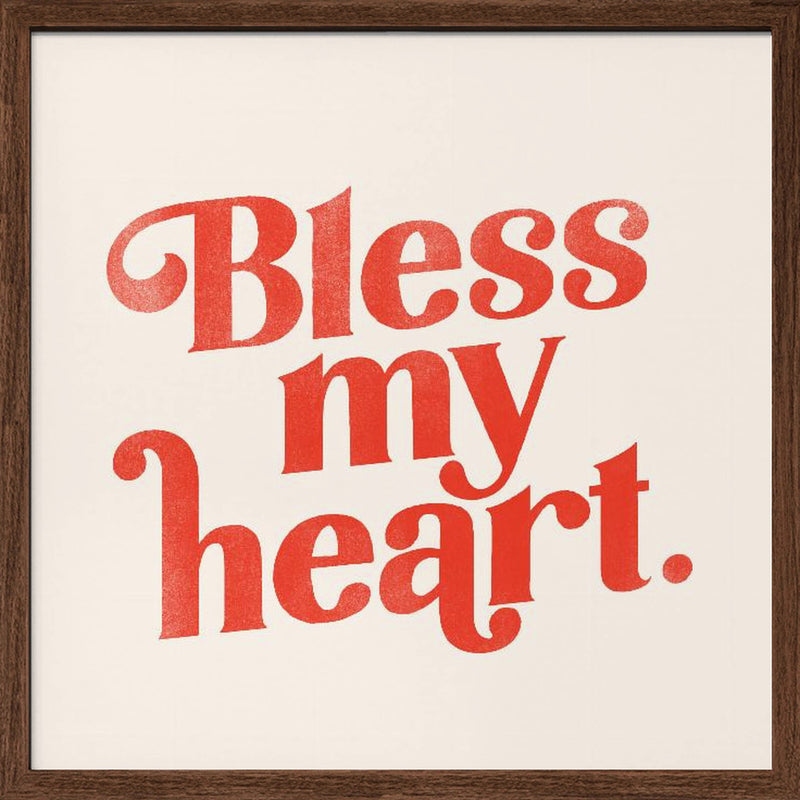 Blessmyheart W Background - Square Stretched Canvas, Poster or Fine Art Print I Heart Wall Art