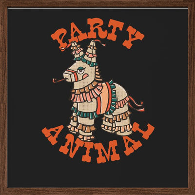 Party Animal.png - Square Stretched Canvas, Poster or Fine Art Print I Heart Wall Art