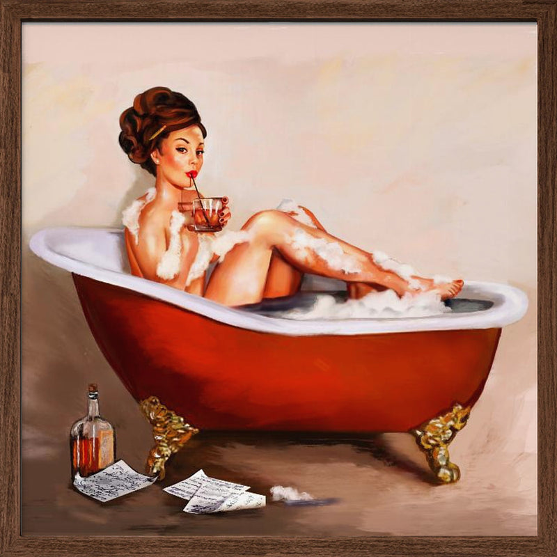 Whiskey Bath - Square Stretched Canvas, Poster or Fine Art Print I Heart Wall Art