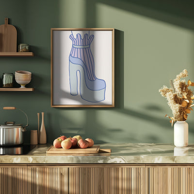 Blue Heel - Stretched Canvas, Poster or Fine Art Print I Heart Wall Art