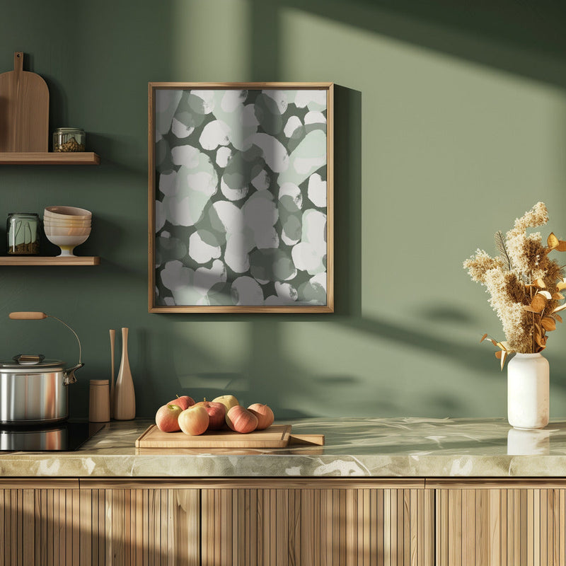 Green Round Strokes Pattern - Stretched Canvas, Poster or Fine Art Print I Heart Wall Art