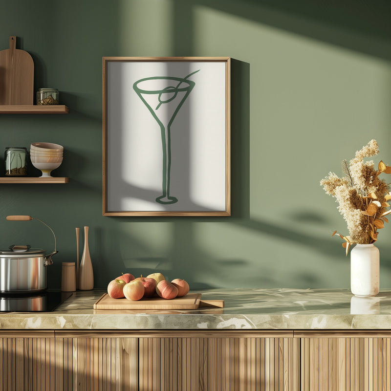 Cocktail Green - Stretched Canvas, Poster or Fine Art Print I Heart Wall Art