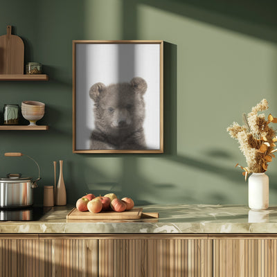 Peekaboo Baby Bear - Stretched Canvas, Poster or Fine Art Print I Heart Wall Art