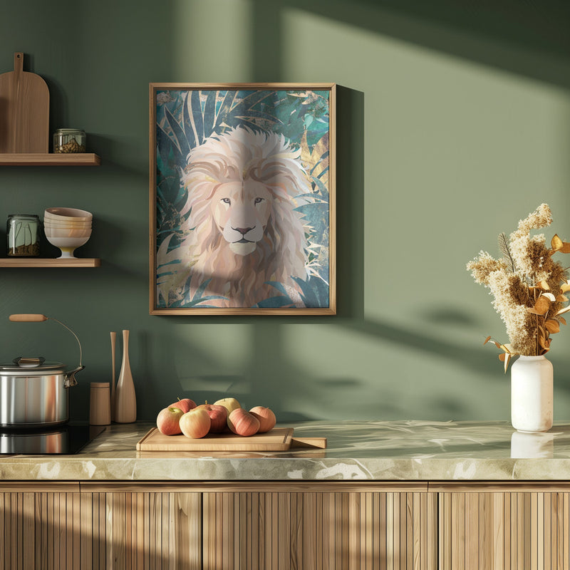 Lion Jungle 2 - Stretched Canvas, Poster or Fine Art Print I Heart Wall Art