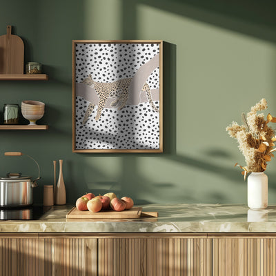 Leopard Sleeping Polkadots - Stretched Canvas, Poster or Fine Art Print I Heart Wall Art