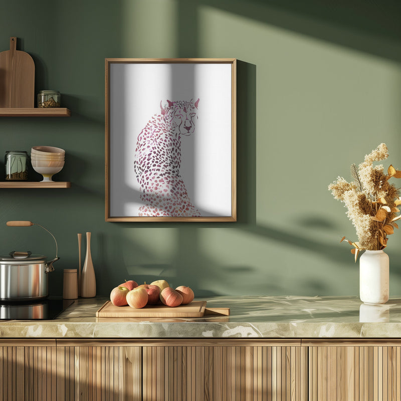 Pink Cheetah - Stretched Canvas, Poster or Fine Art Print I Heart Wall Art