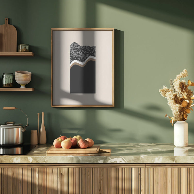 Monochrome Waves - Stretched Canvas, Poster or Fine Art Print I Heart Wall Art
