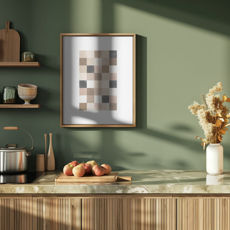 Geometric Pattern of Muted Earthy Tones - Stretched Canvas, Poster or Fine Art Print I Heart Wall Art