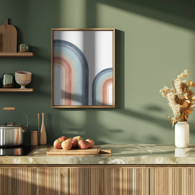Curved Colorscape - Stretched Canvas, Poster or Fine Art Print I Heart Wall Art
