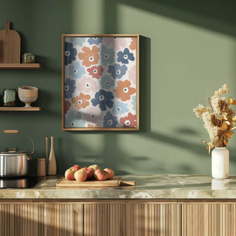 Floral Burst Fiesta - Stretched Canvas, Poster or Fine Art Print I Heart Wall Art