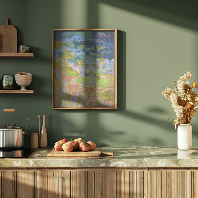 Vibrant Water Lilies - Stretched Canvas, Poster or Fine Art Print I Heart Wall Art