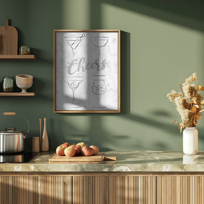 Cheers Cocktails - Stretched Canvas, Poster or Fine Art Print I Heart Wall Art