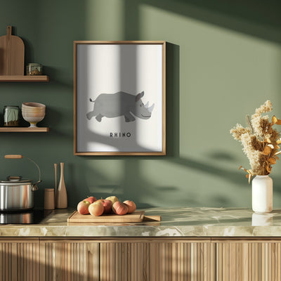 Rhino - Stretched Canvas, Poster or Fine Art Print I Heart Wall Art