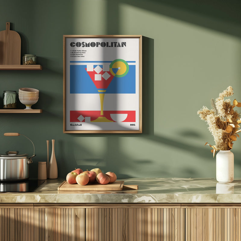 Cosmopolitan Bauhaus Cocktail - Stretched Canvas, Poster or Fine Art Print I Heart Wall Art