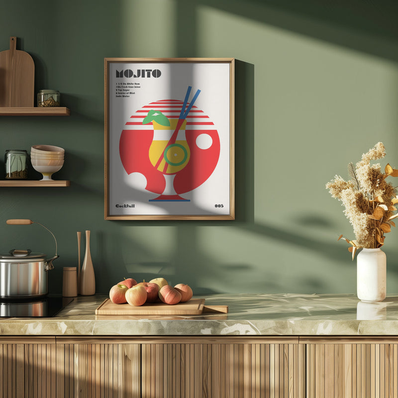 Mojito Bauhaus Cocktail - Stretched Canvas, Poster or Fine Art Print I Heart Wall Art