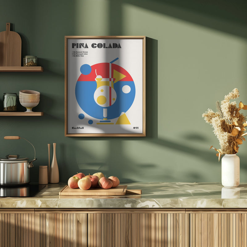 Pina Colada Bauhaus Cocktail - Stretched Canvas, Poster or Fine Art Print I Heart Wall Art