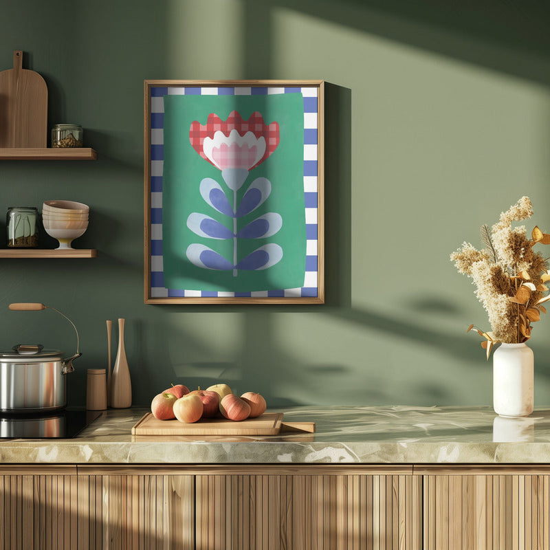 Floral Design with Bold Geometric Shapes - Stretched Canvas, Poster or Fine Art Print I Heart Wall Art