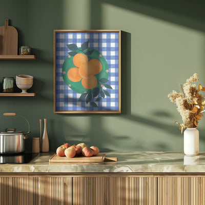 Checkered Citrus Charm - Stretched Canvas, Poster or Fine Art Print I Heart Wall Art