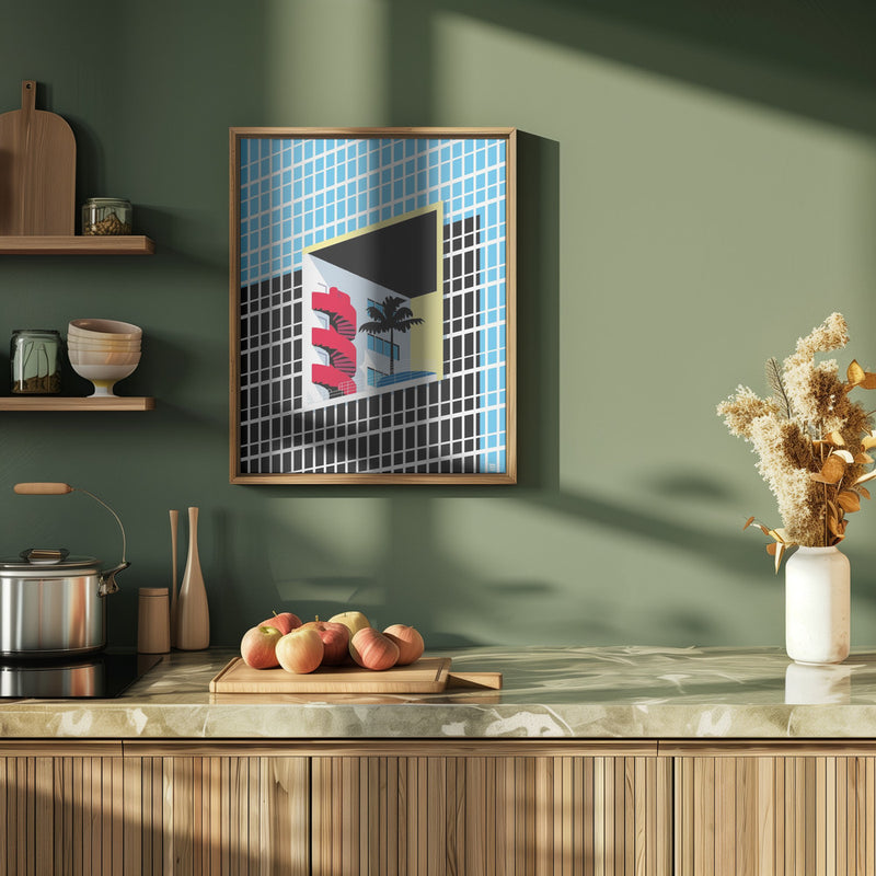 Miami Atlantis Condominium - Stretched Canvas, Poster or Fine Art Print I Heart Wall Art