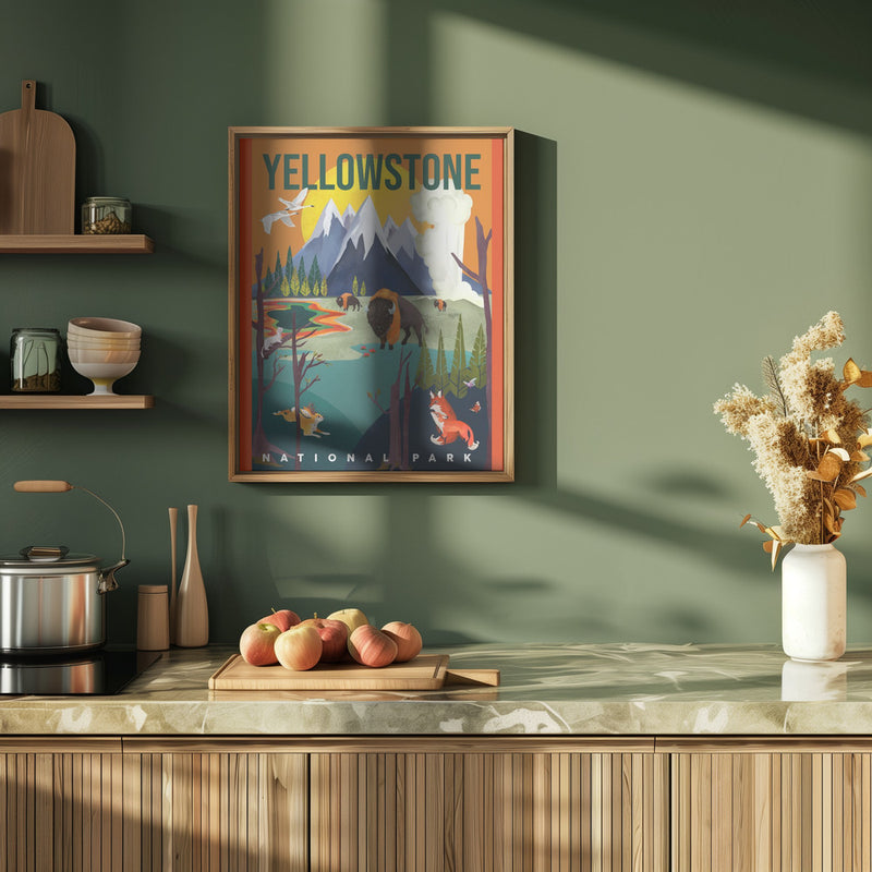 Yellowstone National Park Travel Art - Stretched Canvas, Poster or Fine Art Print I Heart Wall Art