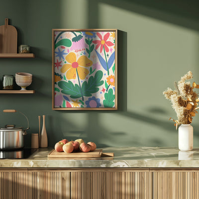 Flower Mixtape - Stretched Canvas, Poster or Fine Art Print I Heart Wall Art