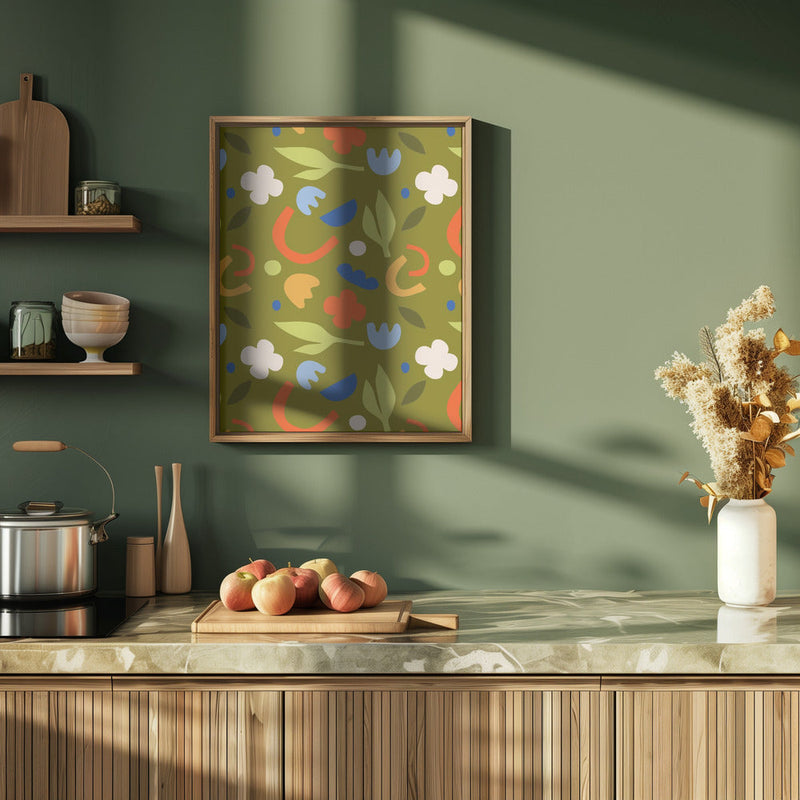 Olive Meadow - Stretched Canvas, Poster or Fine Art Print I Heart Wall Art