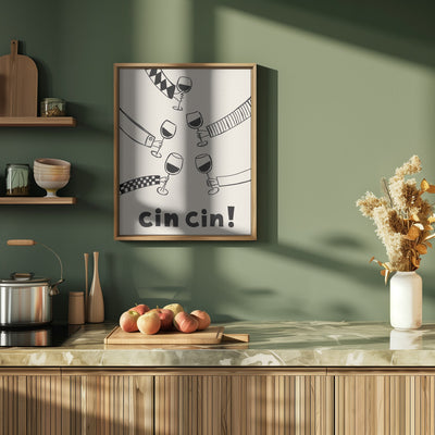 Cin cin! Wine Party with Friends - Stretched Canvas, Poster or Fine Art Print I Heart Wall Art