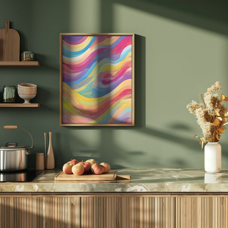 Rainbow Waves - Stretched Canvas, Poster or Fine Art Print I Heart Wall Art