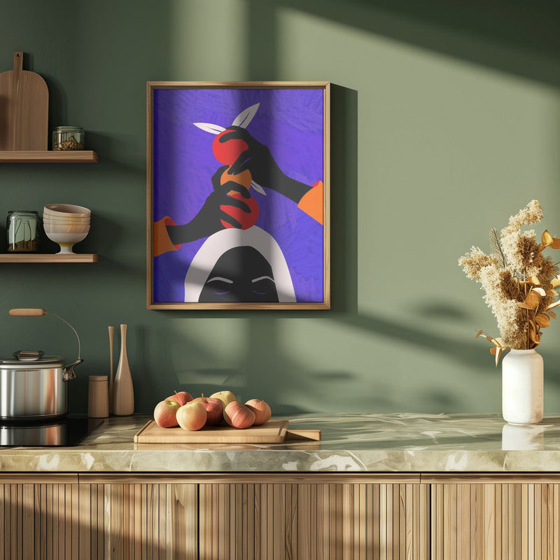 Hands On Orange - Stretched Canvas, Poster or Fine Art Print I Heart Wall Art