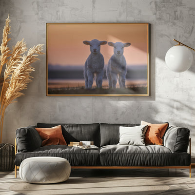 Lamb Twins - Stretched Canvas, Poster or Fine Art Print I Heart Wall Art