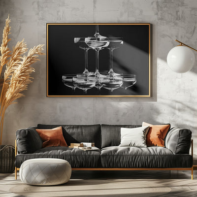 Champagne tower_10 - Stretched Canvas, Poster or Fine Art Print I Heart Wall Art