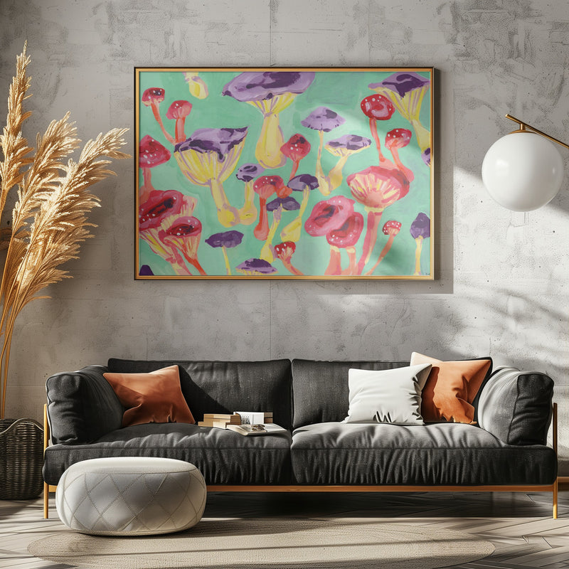 Magic Mushrooms - Stretched Canvas, Poster or Fine Art Print I Heart Wall Art