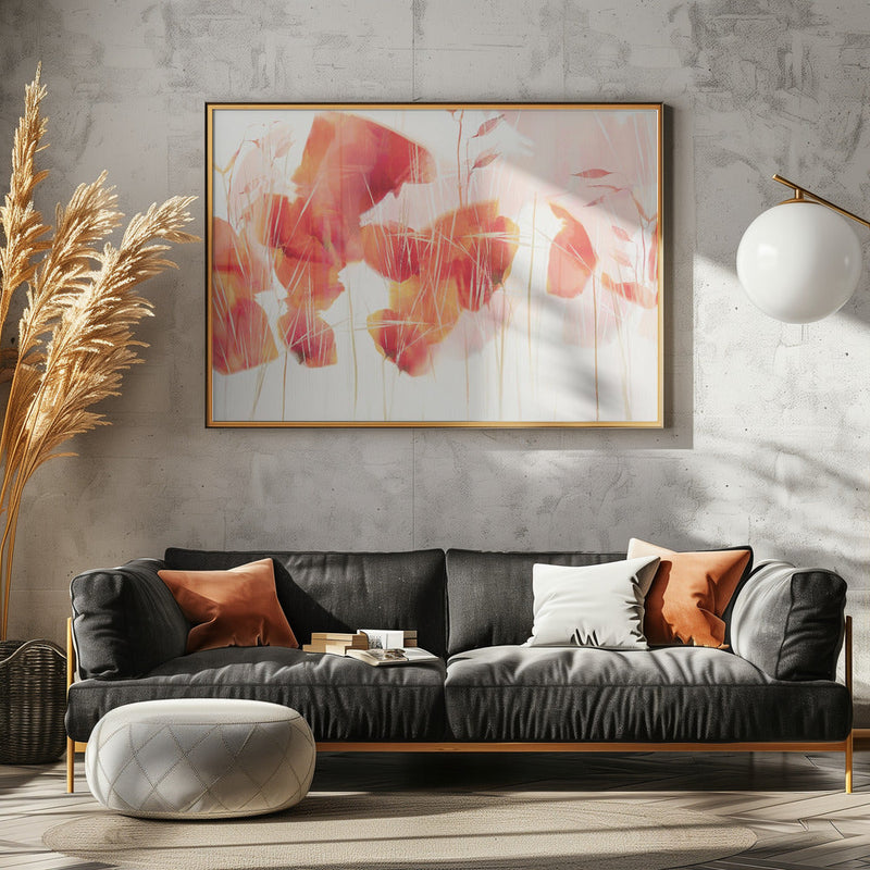 Modern poppies - Stretched Canvas, Poster or Fine Art Print I Heart Wall Art