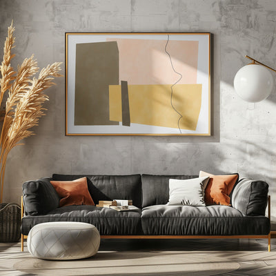 Geometric Shapes In Earthy Tones - Stretched Canvas, Poster or Fine Art Print I Heart Wall Art
