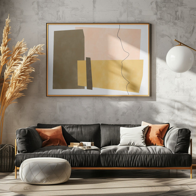 Geometric Shapes In Earthy Tones - Stretched Canvas, Poster or Fine Art Print I Heart Wall Art