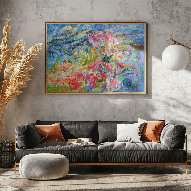 Expressionist Colorful Abstract - Stretched Canvas, Poster or Fine Art Print I Heart Wall Art