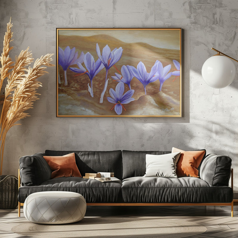 Saffron Flowers - Stretched Canvas, Poster or Fine Art Print I Heart Wall Art