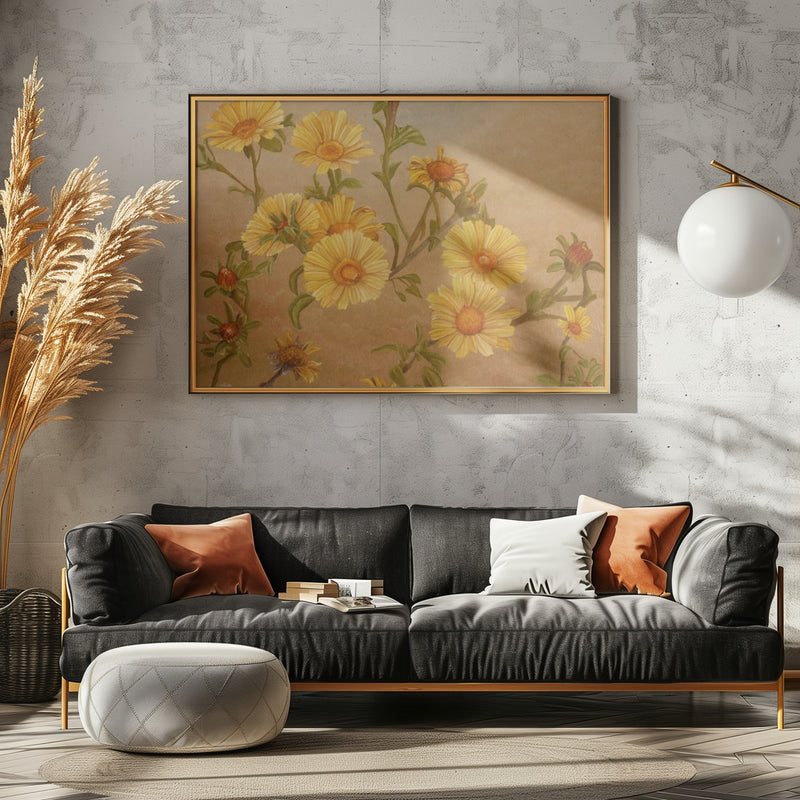 Yellow Daisies - Stretched Canvas, Poster or Fine Art Print I Heart Wall Art