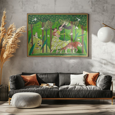 Walking through the woods - Stretched Canvas, Poster or Fine Art Print I Heart Wall Art