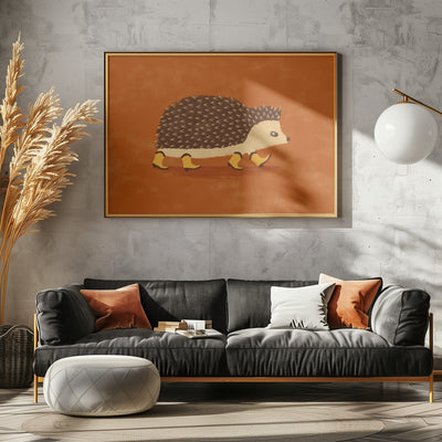 Sonny the Hedgehog Running In Cowboy Boots - Stretched Canvas, Poster or Fine Art Print I Heart Wall Art