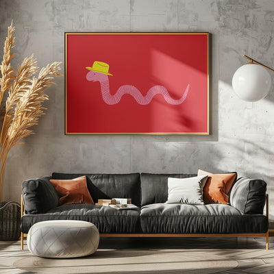 Wiggly Western Worm - Stretched Canvas, Poster or Fine Art Print I Heart Wall Art