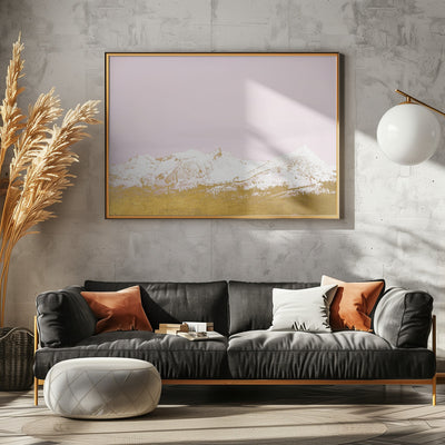 Gold Mountains - Stretched Canvas, Poster or Fine Art Print I Heart Wall Art