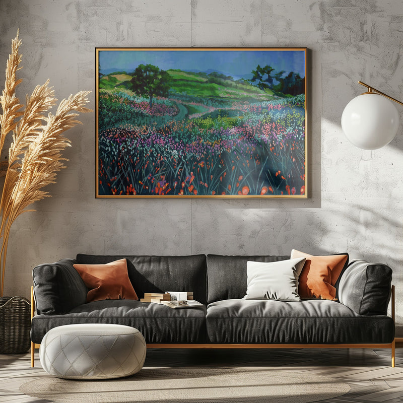 Field of Flowers - Stretched Canvas, Poster or Fine Art Print I Heart Wall Art